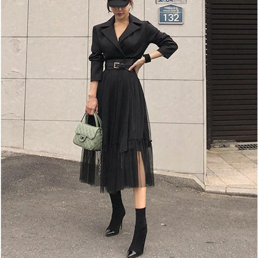 大人透け感 チュール フレア ワンピース ベスト付き お呼ばれコーデにも Fsk0077 Alice Mode 通販 Yahoo ショッピング