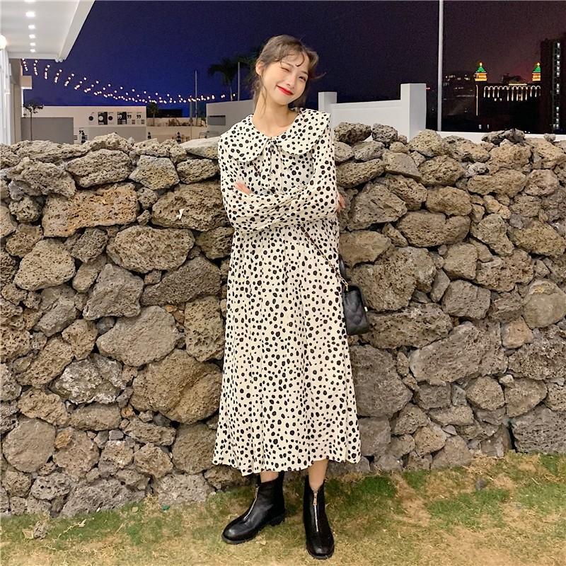 18 Off キュート ミモレ丈 長袖 ワンピース ゆったり Fsk0501 アニマル柄 ナチュラル服 リボンタイ デート ワンピース 種類 取寄グリーン Www Cognitiva La