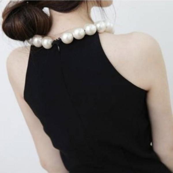 パーティードレス パンツ 結婚式 二次会 パンツドレス 結婚式ドレス お呼ばれドレス ２０代 ３０代 オールインワン パール ホルターネック 黒 Fk0913 Alice Mode 通販 Yahoo ショッピング