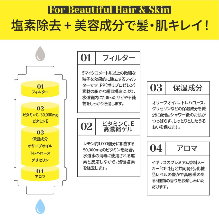 365avill ビタミン シャワーフィルター 選べる2個セット【送料無料】塩素除去 シャワーヘッド アロマシャワー 韓国美容 韓国コスメ　365アビル | あしたるんるん | 06