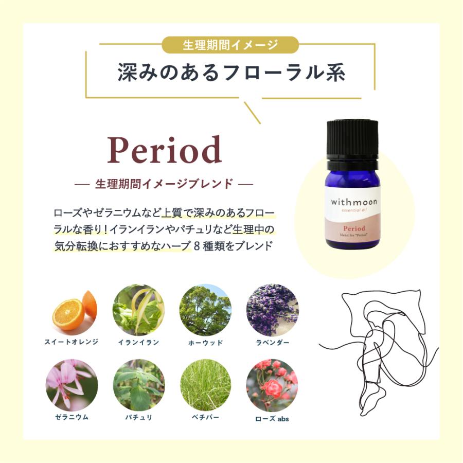 生理前用 アロマオイル withmoon エッセンシャルオイル 生理周期サイクルセット3ml×3種　 月のおまもり | withmoon | 08