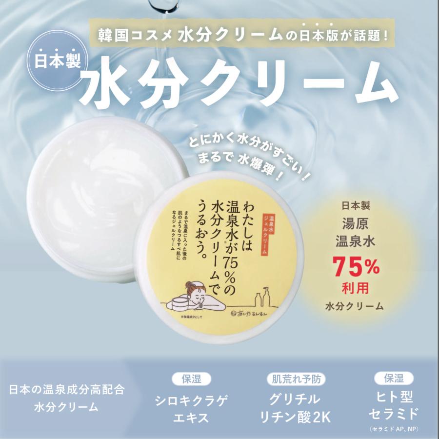 水分クリーム 日本製 わたしは温泉水が75%の水分クリームでうるおう。 50g メール便送料無料 温泉水 湯原温泉 国産 水クリーム｜runrun｜02