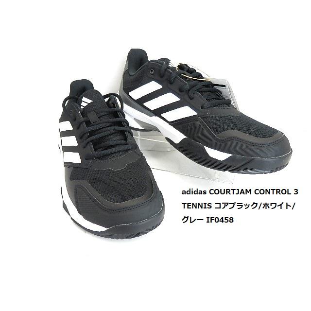adidas（アディダス） SALE特価 コートジャム コントロール 3 テニス TENNIS コアブラック/ホワイト/グレー IF0458 ...