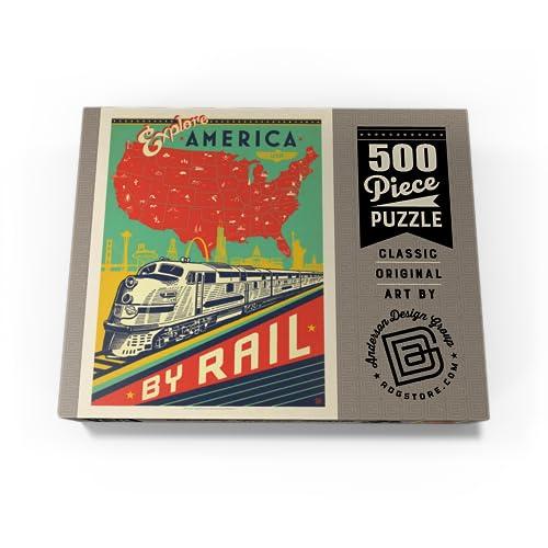 Explore America by Rail、ビンテージポスター - プレミアム500ピースジグソーパズル 大人用 【並行輸入】｜runsis-store｜04