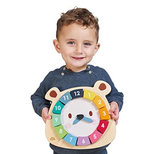 【完売】 柔らかい葉のおもちゃ - 12ピース クマの色 時計 早期学習時間 教育的学習時計のおもちゃ - 木製時計 かわいい形 - 子供向け 【並行輸入】