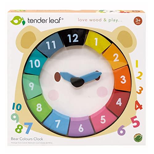 【完売】 柔らかい葉のおもちゃ - 12ピース クマの色 時計 早期学習時間 教育的学習時計のおもちゃ - 木製時計 かわいい形 - 子供向け 【並行輸入】