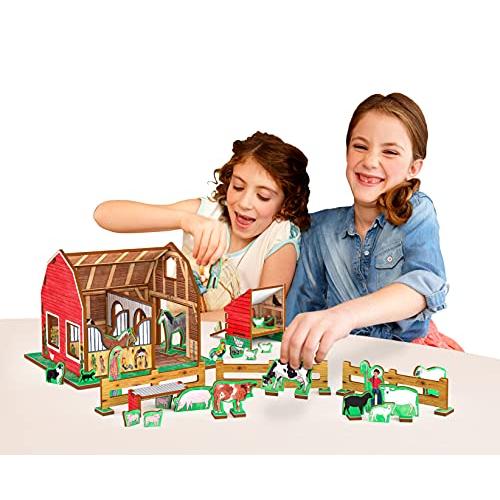Bo Peep's Family Farm 3D Puzzle-ブックとおもちゃセット-3 in 1 -Book Build and 【並行輸入】｜runsis-store｜02