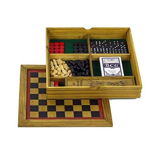 Professor Puzzle 木製ゲームコンペンディウム - ポータブル6イン1コンビネーションゲームセット - チェッカー、チ 【並行輸入】｜runsis-store｜04
