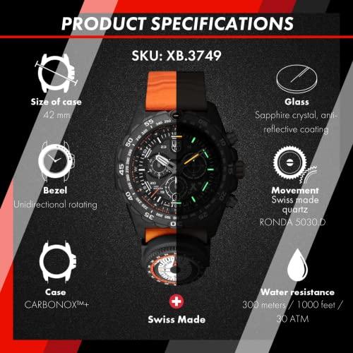 Luminox Bear Grylls Survival XB.3749 メンズウォッチ 45mm ミリタリーウォッチ オレンジ/ブ 【並行輸入】｜runsis-store｜03