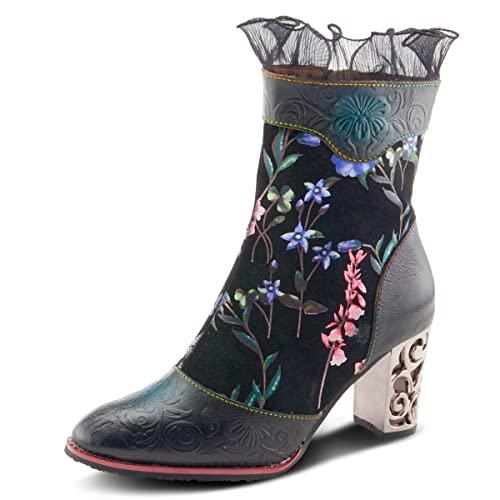 春のステップlアーティスト女性ガガブーツブラックマルチEU 35/us 5 【並行輸入】