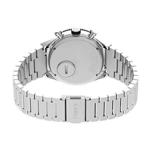 Timex メンズ Q クロノグラフ 40mm 腕時計  シルバートーン/ホワイト  One Size  40mm Q GMT クロ 【並行輸入】｜runsis-store｜05