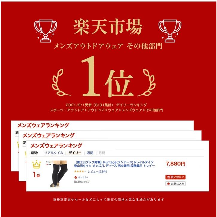公式 トレッキングタイツ 登山 着圧 日本製 トレイル Runtage トレイルタイツ メンズ レディース_4