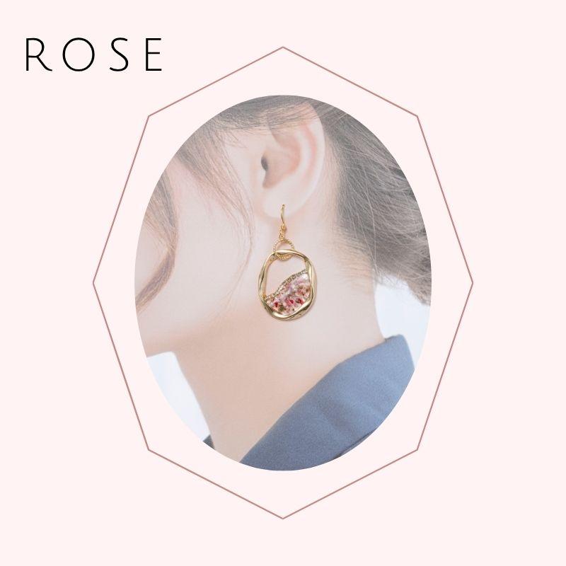 アクセサリー 花 ギフト ピアス イヤリング ドライフラワー フープ