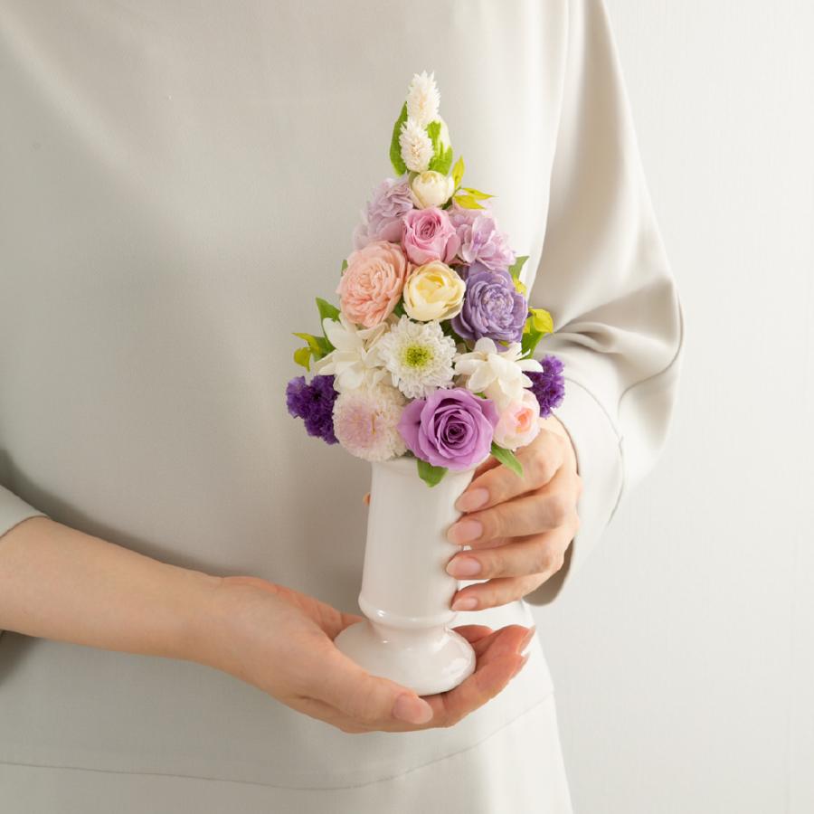 プリザーブドフラワー 仏花 お供え 琴 花瓶 お悔やみ 仏壇用 一