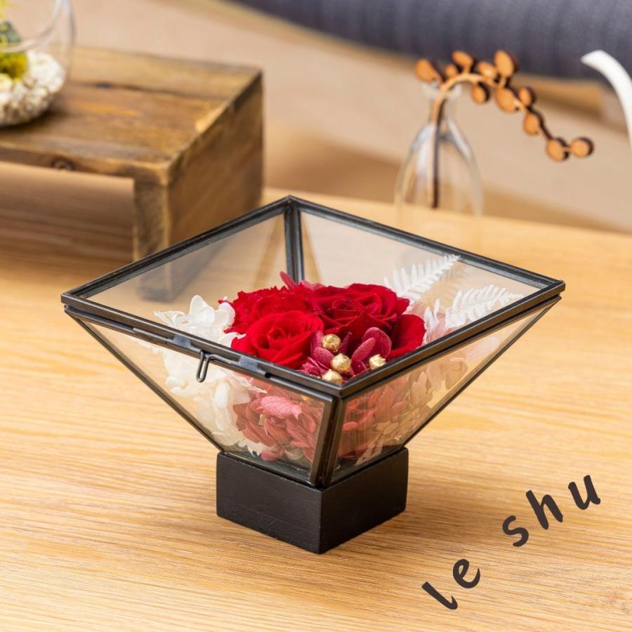 プリザーブドフラワー ギフト 花 ルシュ ガラスフレーム 誕生日