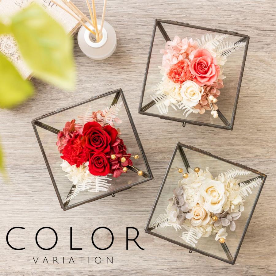 ソリッドフラワー　　プリザーブドフラワー プリザーブドフラワー ギフト 花 ルシュ ガラスフレーム 誕生日