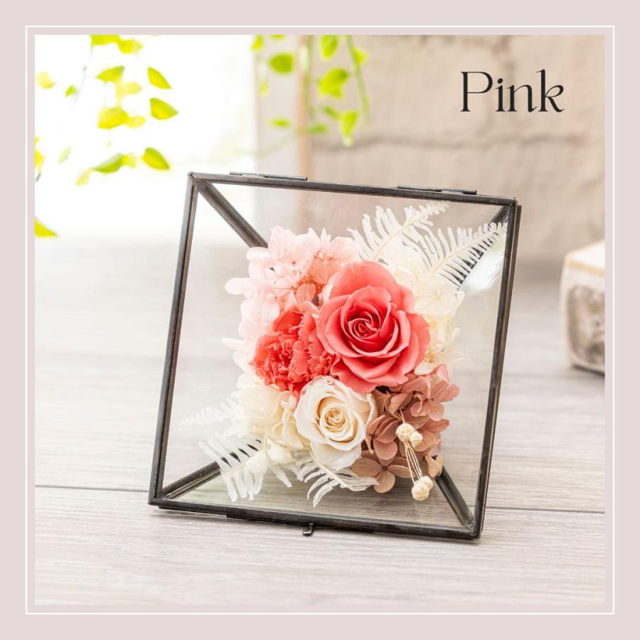 プリザーブドフラワー ギフト 花 ルシュ ガラスフレーム 誕生日