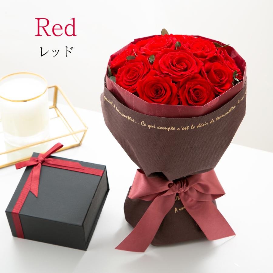 バラ 花束 12本 プロポーズ プリザーブドフラワー 【ローズスタンド