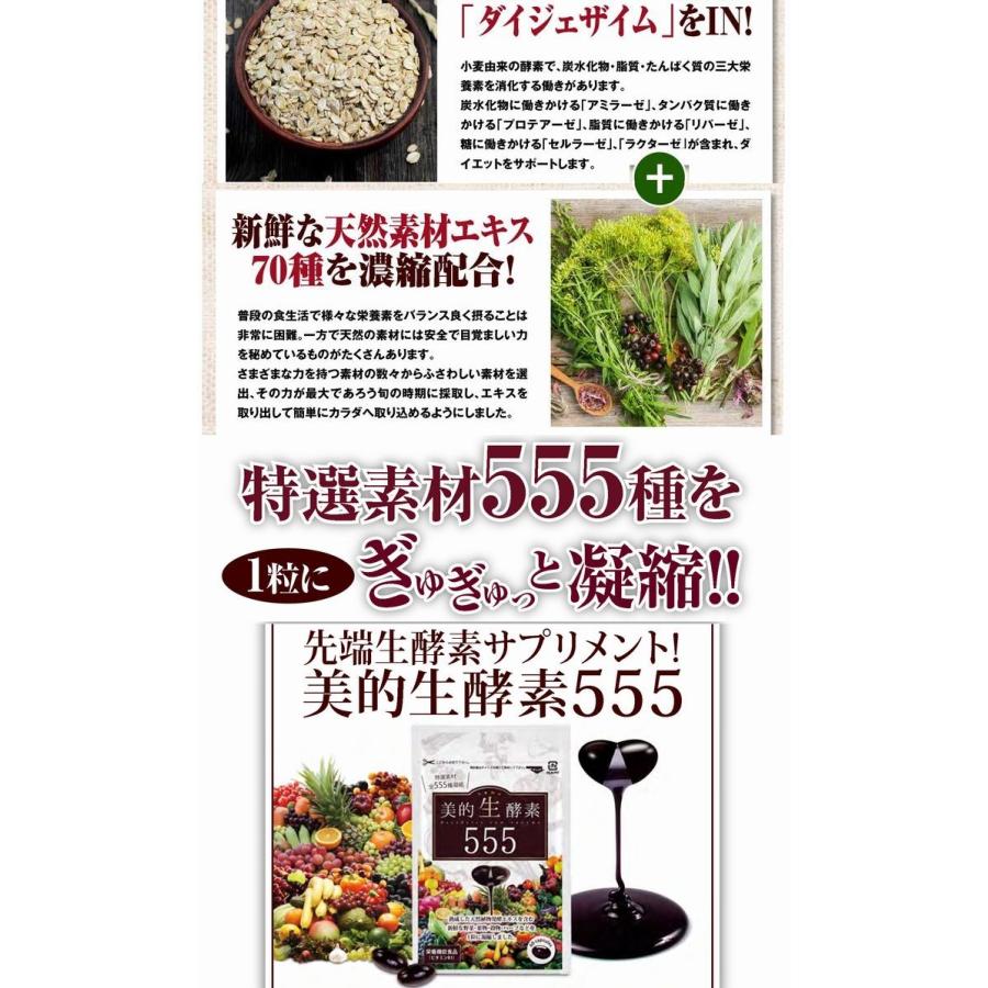 慶次「新品・未開封」美的生酵素555 30日分(60カプセル)×５袋 美的生酵素プレミアム ×超お得6袋 《60カプセル 美的生酵素555が
