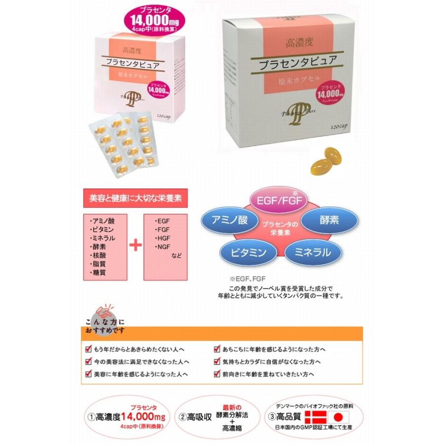 高濃度プラセンタピュア１２０粒 ×超お得１２箱《１粒3500ｍｇのプラセンタ使用 酵素分解+濃縮 スノーヴァ》 ※送料無料｜rurian｜03