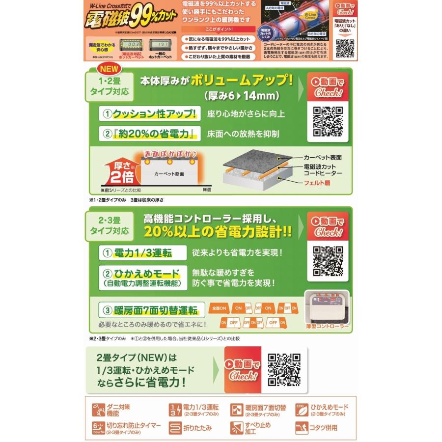 電気ホットカーペット ZCB-20S 2畳タイプ(本体のみ) 《ZCB-21KとZCB