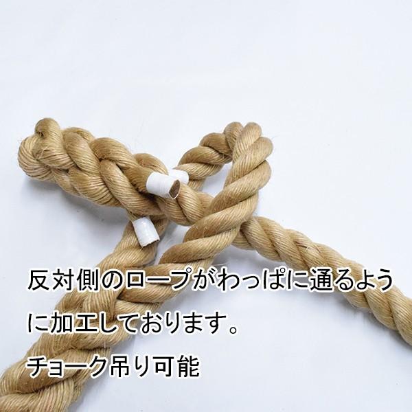 登り綱 ターザンロープ 麻ロープ直径50mm 片端アイ加工 片端逆サツマ加工