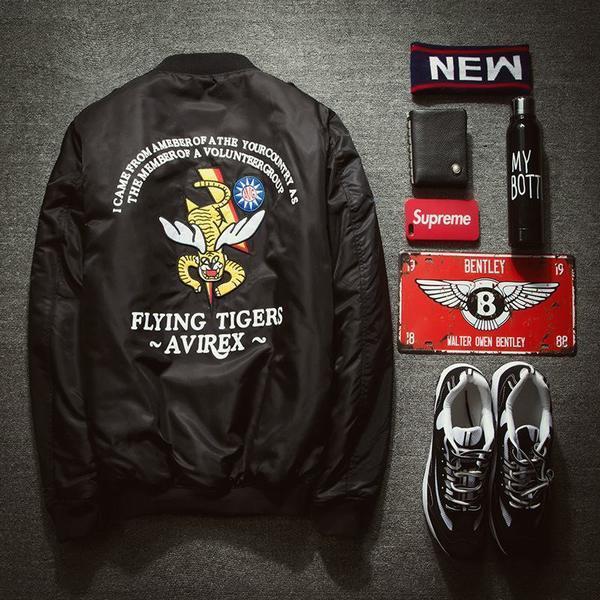 魅力の メンズ アメリカ紋章 刺繍 トレンド 刺 バッジ 野球 ユニフォーム パイロット ジャケット 黒い 中綿コート サイズ Xxl Www We Job Com