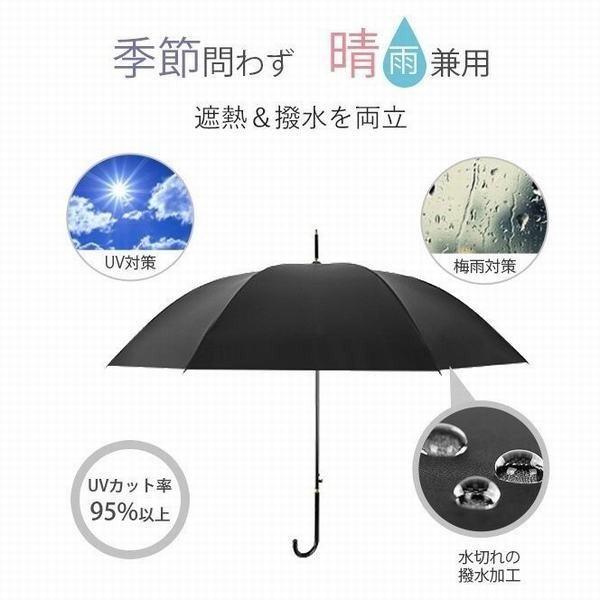 晴雨兼用傘 長傘 ワンタッチ ジャンプ 日傘 完全遮光 軽量 大きい レディース おしゃれ ボーダー ストライプ チ 送料無料 一部地域を除く
