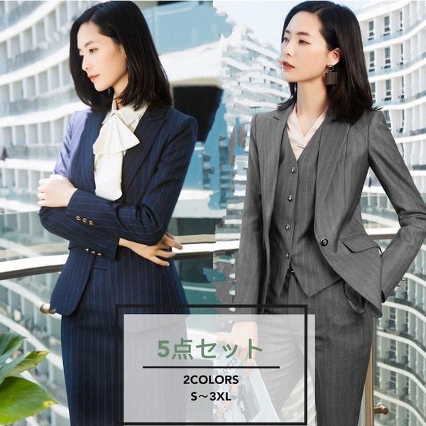 ビジネススーツ レディース パンツスーツ 大きいサイズ スカート 就活 面接 ジャケット 洗える リクルートスーツ スーツセット タイトスカート オフィス B523 C るりことばストア 通販 Yahoo ショッピング