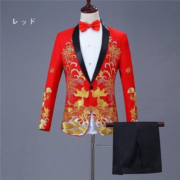 王子様 貴公子 驚きの値段 大人 カラオケ 大会 演奏会 メンズ スーツ 赤 S 2xl 大きいサイズ 白 男性用スーツ 舞台衣装 スリムスーツ 黒