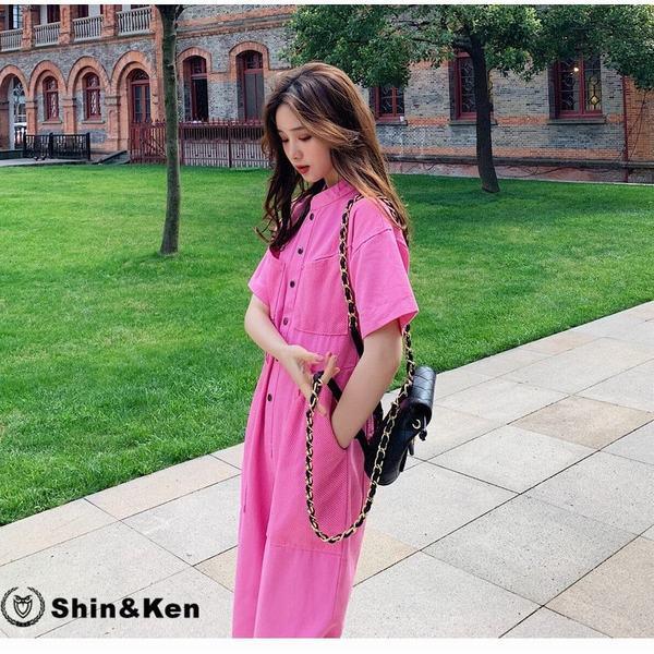 ファッション つなぎ 夏物 レディース 半袖 オーバーオール おしゃれ ユニセックス 作業服 Diy Lhtg901 新色