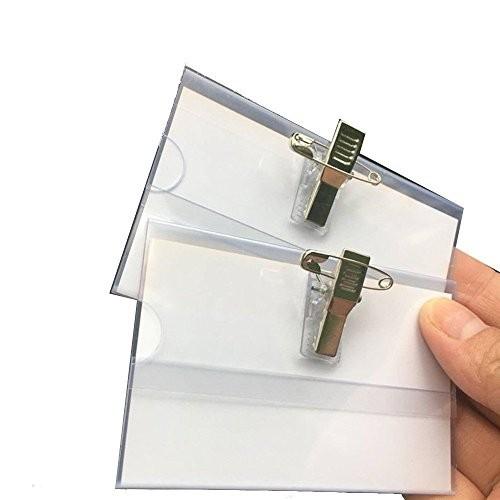 名札 名刺 ケース ホルダー 安全ピン クリップ両用 100個セット b0782wc6b5 BELL SHOP 通販