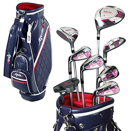Ruruafecto アフェクト レディース ゴルフ クラブ8本 軽量上質キャディバッグ付 ネイビー 人気カラーの