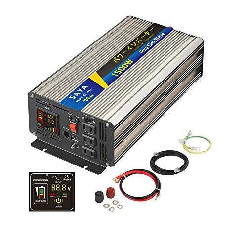 オンライン通販 値段 Sayaenerugi 正弦波インバーター 1500w 48v 車から家庭用電源 100v 瞬間最大3000w インバーター 非常電源 補助電源に Dc Ac 変換器 インプット電圧 Dc48v 40 61v 50hz 60hz 車から家庭用電源 非常電源 補助電源に A B08zy2cb6g 2514 Ruru
