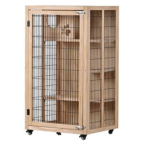 猫ゲージ キャットケージ 大型 3段 木製 広々 おしゃれ 多段 留守番 保護 脱走防止 国内在庫