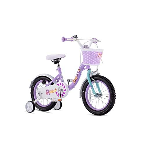 R0YAL BABY子供用自転車 R0yalBaby自転車 女の子 補助輪付き 脱着可能 カゴ付き 14 16 18 インチ 3〜9歳 赤い 紫 Chipmunk MM