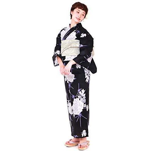 ソウビエン 浴衣セット レディース レトロ Luxjewel 黒 ブラック 紫 薔薇 花柄 麻の葉 ラメ 綿 花火大会 夏祭り ゆかた 女性 Www Inmera Com Ec