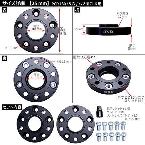 ワイドトレッドスペーサー【25mm】2枚組 PCD130 5H P1.5 ハブ径