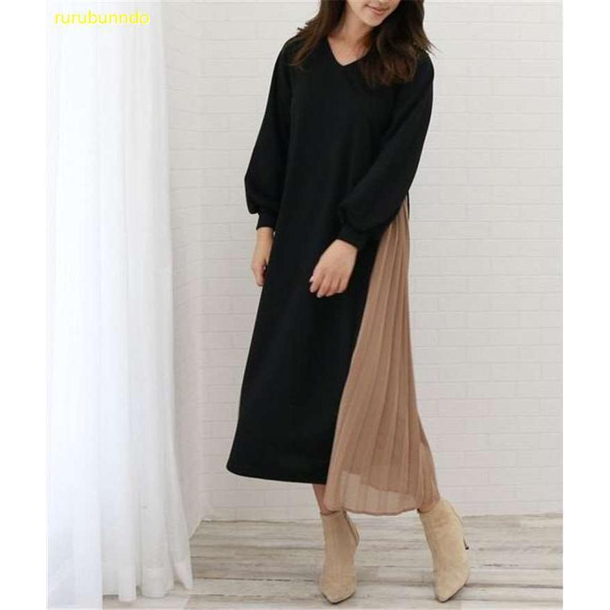 ゆったり ロングワンピースレディースミセスプリーツ春夏秋レディース服着痩せドレス痩せて見えるvネックひざ下丈 50代 40代 30代入学式入園式卒園式 btx ルルランド 通販 Yahoo ショッピング