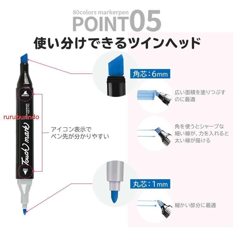 マーカーペン 80色 セット イラストマーカー アルコールマーカー 蛍光マーカー サインペン ツインマーカー 太字 細字 コピック イラスト 漫画 絵画 塗り絵 zfh ルルランド 通販 Yahoo ショッピング