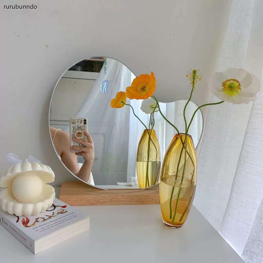 ウェーブミラー ウェービーミラー おしゃれ かわいい アクリルミラー インテリア オルチャン スタンドミラー ミラー 卓上ミラー 鏡 韓国 出荷 卓上ミラー