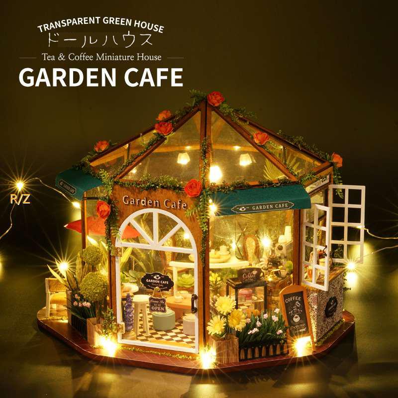 新品ドールハウスミニチュア Diy 木製 Led付き 子供 女の子手芸diy ミニチュアコレクション 初心者 子供知育玩具送ギフト誕生日 花屋 超安い