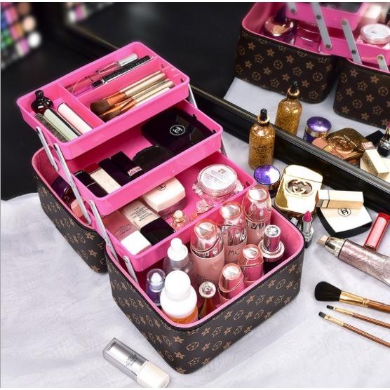 メイクボックス コスメボックス 鏡付き 持ち運び ネイル プロ 美容 メイク道具 化粧ボックス 大容量