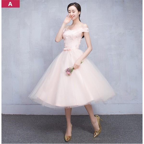 ウェディングドレス ミニ カラードレス ウエディングドレス 花嫁 二次会 ドレス 結婚式 演奏会 ブライズメイド 介添え ワンピース パーティー ピンク New ルルランド 通販 Yahoo ショッピング