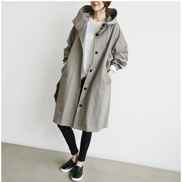 トレンチコート 春 レディース 春アウター ロング丈 上着 スプリングコート フード付き ジャケット 春コート 代 30代 40代 通勤 カジュアル 春服 New ルルランド 通販 Yahoo ショッピング
