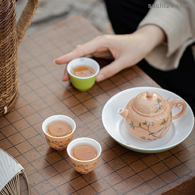 中国茶器 茶壺 茶杯3個付き 陶磁器 お得4点セット ギフト プレゼント おしゃれ 中国茶 台湾茶 茶葉 ウーロン茶 烏龍茶 結婚祝い 茶器セット｜rururu-store｜03