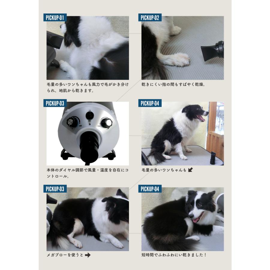 メガブロー　ドライヤー ペット用ドライヤー「メガブローZ」(風量・温度連続調節) 大型犬