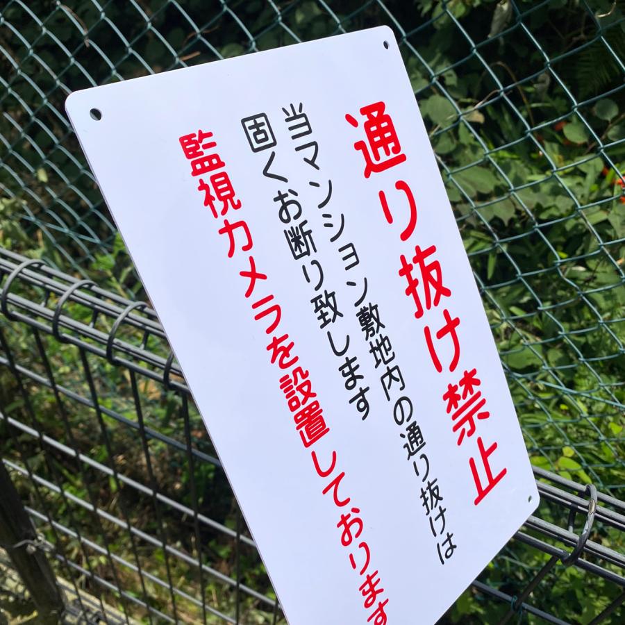 送料無料 激安看板 『抜けは固くお断り致します 通り抜け禁止』 約W200