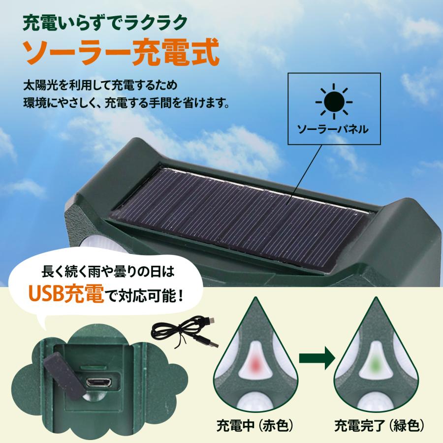 MRG JAPAN 猫よけ 4個セット 動物撃退器 害獣 駆除 超音波 対策