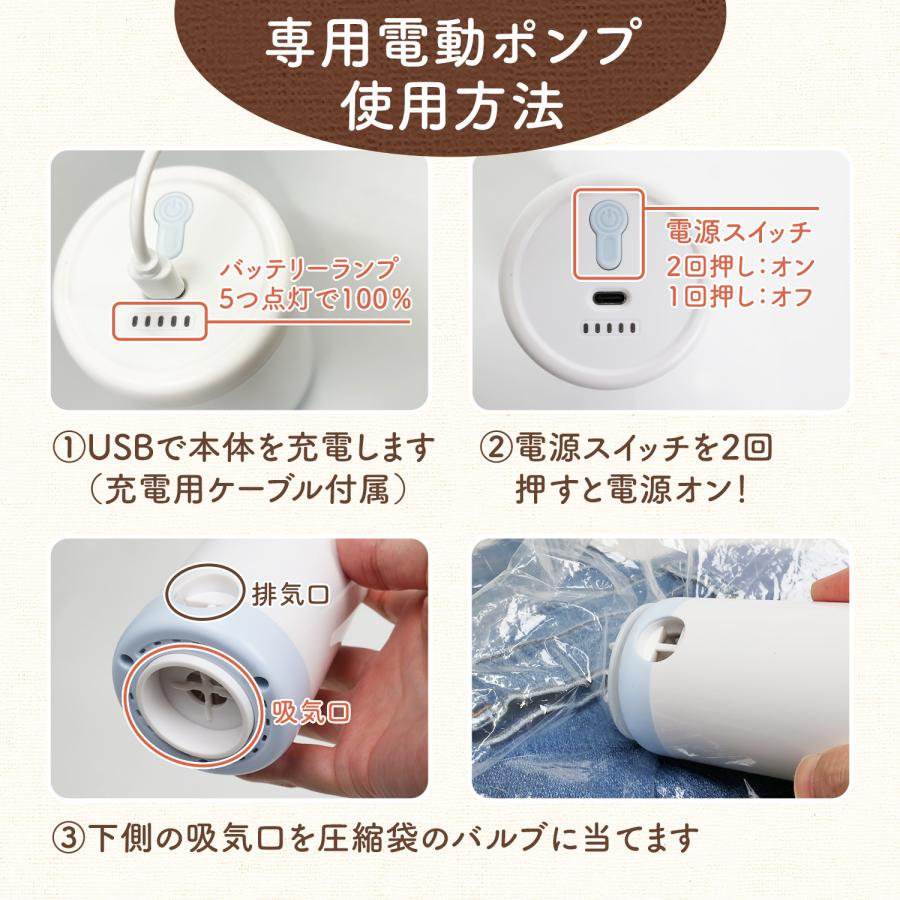 圧縮ボックス 折りたたみ 圧縮袋 一体型 収納ボックス 電動ポンプ付 4個セット MRG JAPAN 圧縮袋 一体型 収納袋 収納ボックス 布団 衣類 衣替え 収納
